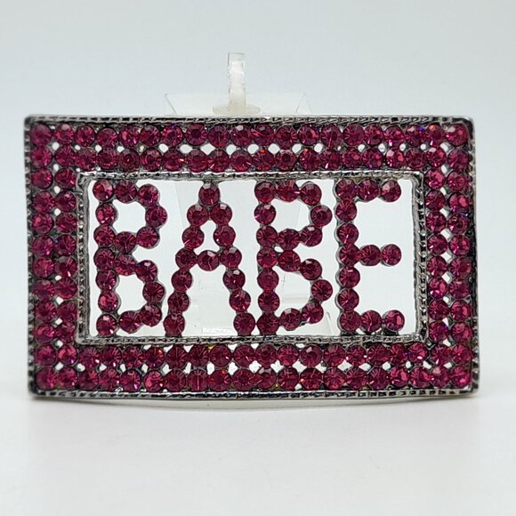 unisex style fancy BABY Letter Belt Buckle with pink Rhinestone Fashion party - Picture 4 of 4